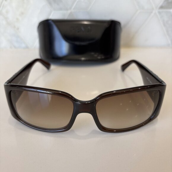Brown Fendi Sunglasses Rectangle Colorful Brand Letters FS458 Case Designer main image 11